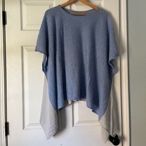 Cashmere Colorblock Sharkbite Poncho